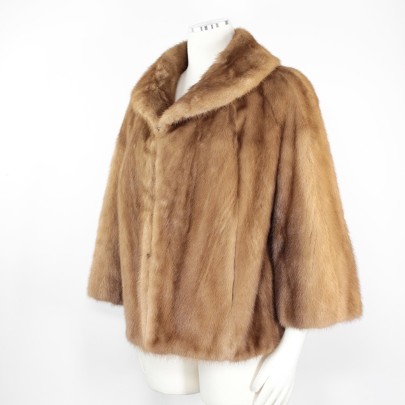 Mink 3/4 Sleeve Swing Fur Coat Chestnut Brown 925 - Picture 2 of 8